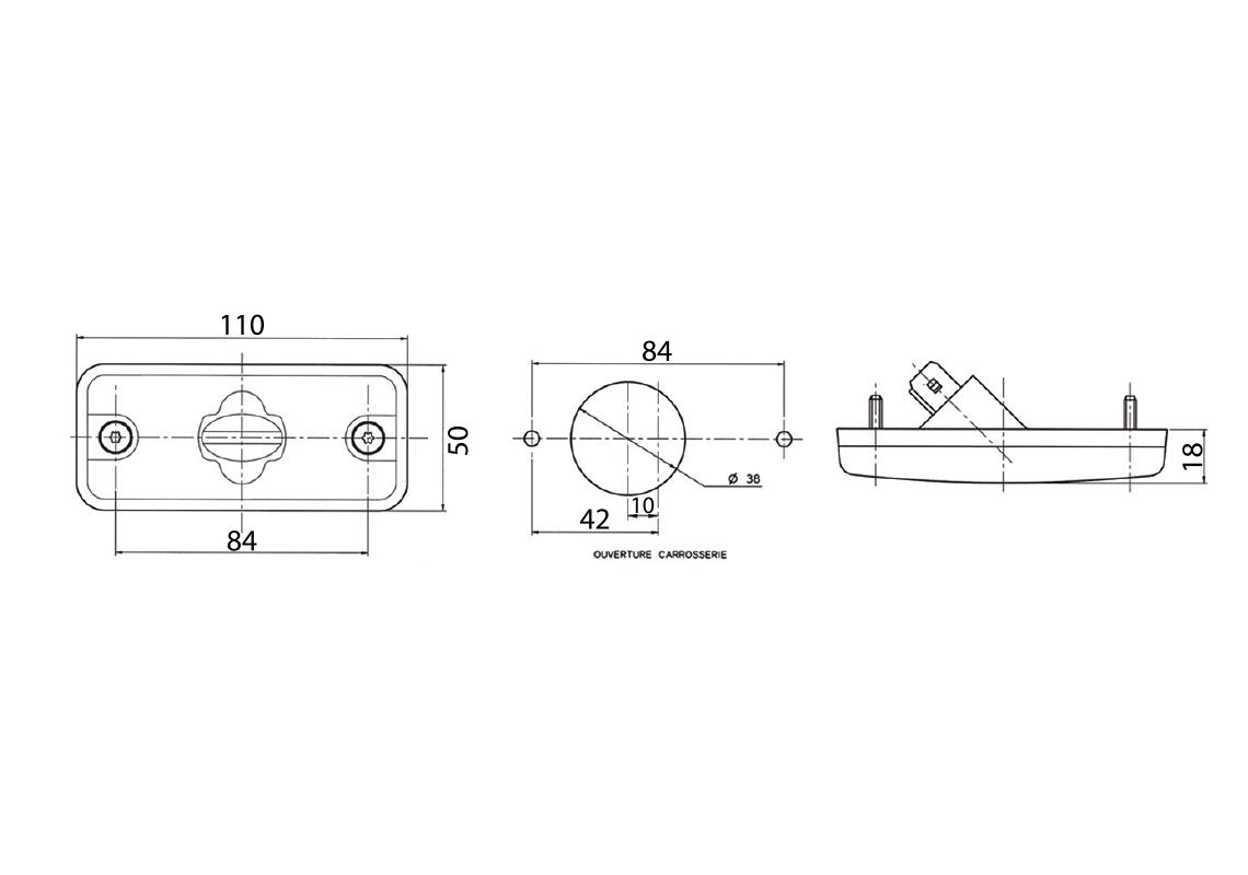 Feu de position latéral Ampoules 12/24V ambre Fiat, Iveco